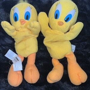 Vintage 90s Looney Tunes Tweety Bird bean bag plush toys by Play by Play GUC
